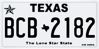 TX license plate BCB2182