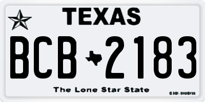 TX license plate BCB2183
