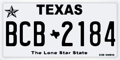 TX license plate BCB2184