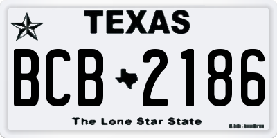 TX license plate BCB2186