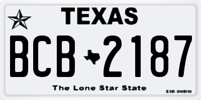 TX license plate BCB2187