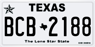 TX license plate BCB2188