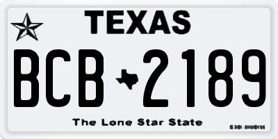 TX license plate BCB2189