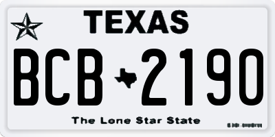 TX license plate BCB2190
