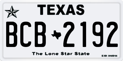TX license plate BCB2192