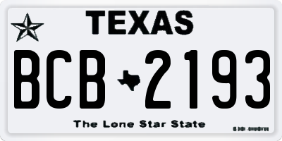TX license plate BCB2193