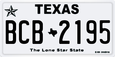 TX license plate BCB2195