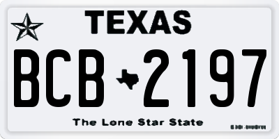 TX license plate BCB2197