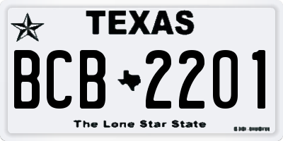 TX license plate BCB2201