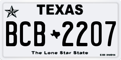 TX license plate BCB2207