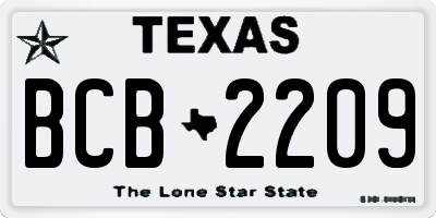 TX license plate BCB2209