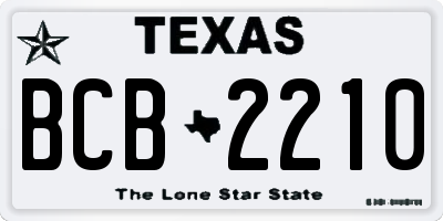 TX license plate BCB2210