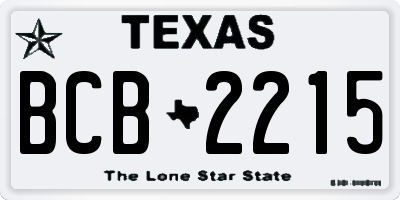 TX license plate BCB2215