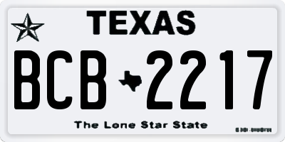 TX license plate BCB2217