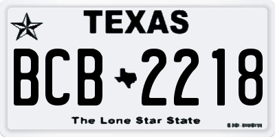 TX license plate BCB2218