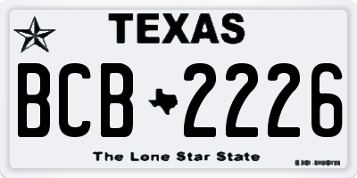 TX license plate BCB2226