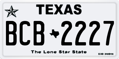TX license plate BCB2227