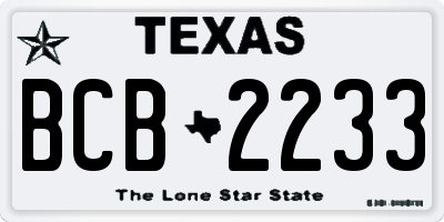 TX license plate BCB2233