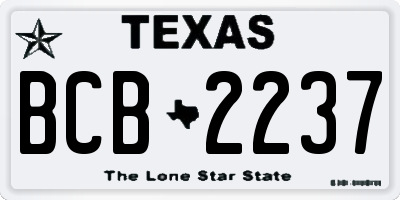 TX license plate BCB2237