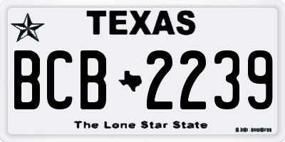 TX license plate BCB2239