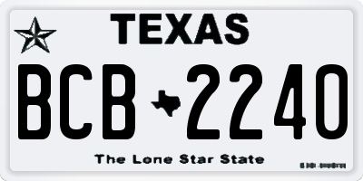 TX license plate BCB2240