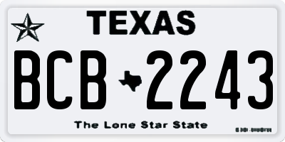 TX license plate BCB2243