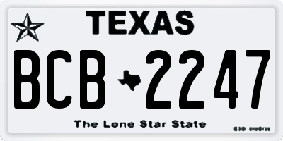 TX license plate BCB2247