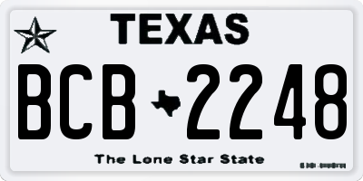 TX license plate BCB2248