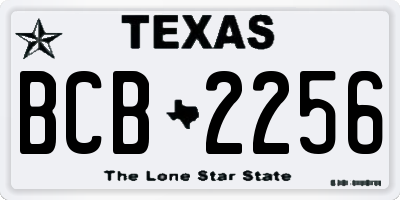 TX license plate BCB2256