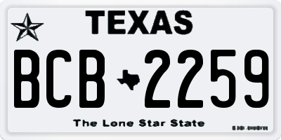 TX license plate BCB2259