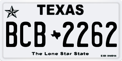 TX license plate BCB2262