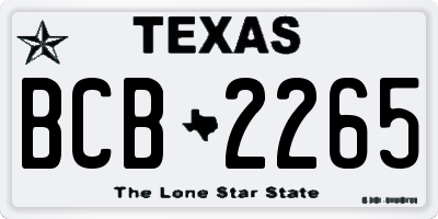 TX license plate BCB2265