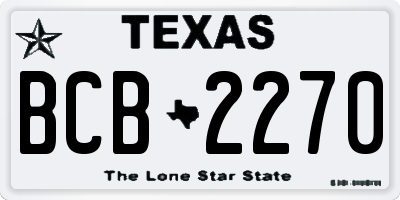 TX license plate BCB2270
