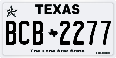 TX license plate BCB2277