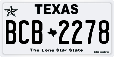 TX license plate BCB2278