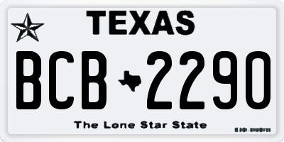 TX license plate BCB2290