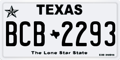 TX license plate BCB2293
