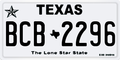 TX license plate BCB2296