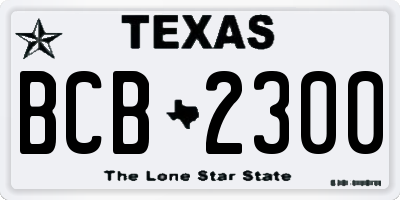 TX license plate BCB2300