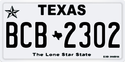 TX license plate BCB2302