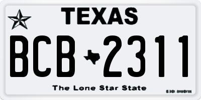 TX license plate BCB2311