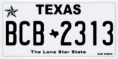 TX license plate BCB2313
