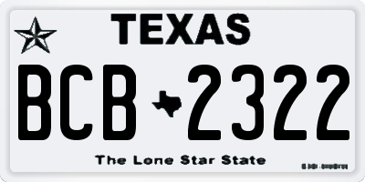 TX license plate BCB2322