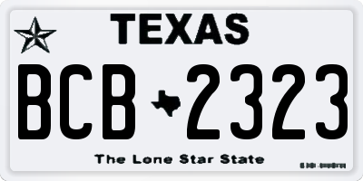 TX license plate BCB2323