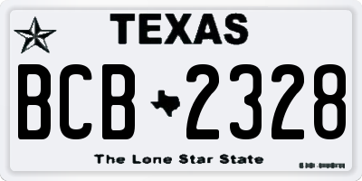 TX license plate BCB2328