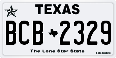 TX license plate BCB2329