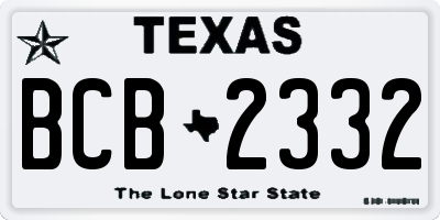 TX license plate BCB2332