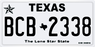 TX license plate BCB2338