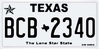 TX license plate BCB2340