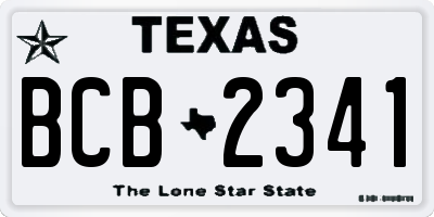 TX license plate BCB2341